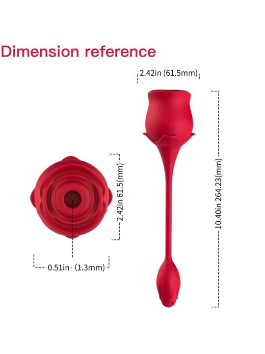Armony - Rosa Rossa Succhia Clitoride e Ovetto Vibrante 10 Modalità