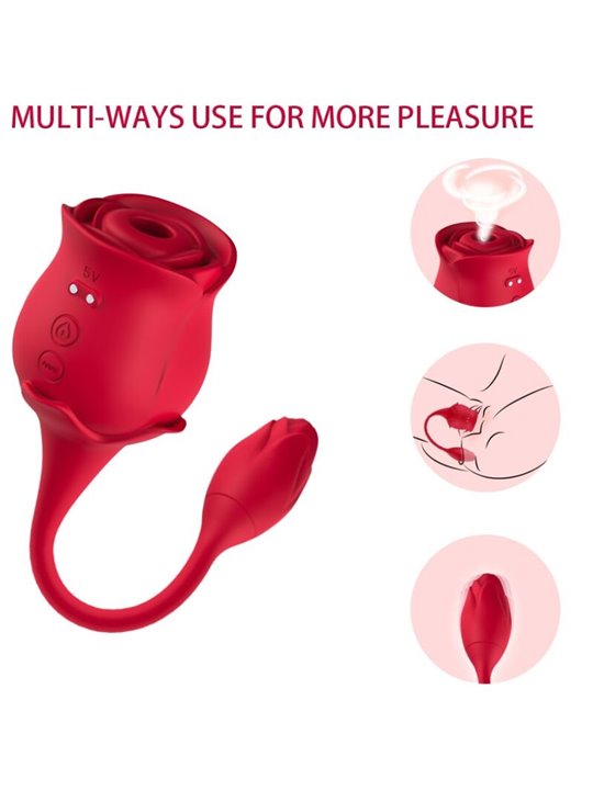 Armony - Rosa Rossa Succhia Clitoride e Ovetto Vibrante 10 Modalità