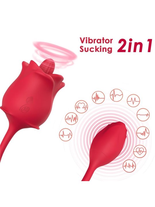 Armony - Rosa Rossa Succhia Clitoride con Lingua e Ovetto Vibrante