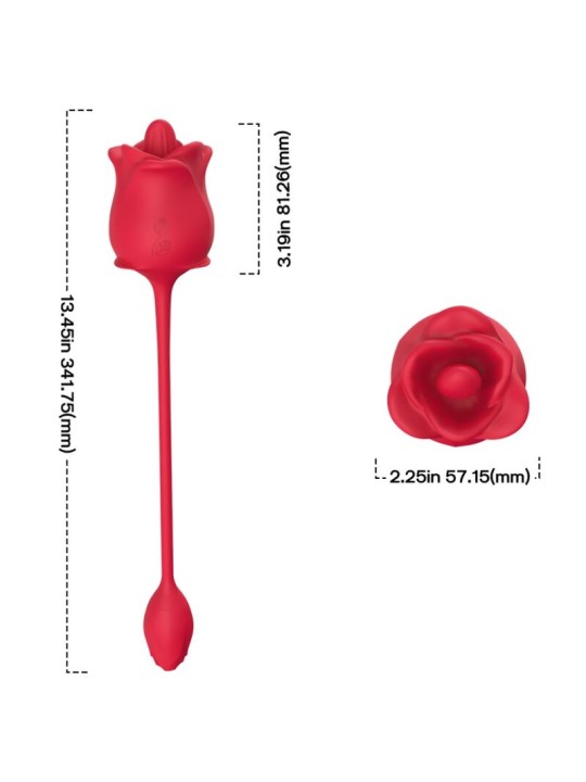 Armony - Rosa Rossa Succhia Clitoride con Lingua e Ovetto Vibrante