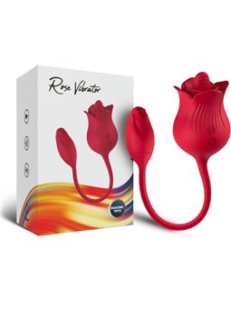 Armony - Vibratore Rosa Rossa in Silicone con Lingua Vibrante