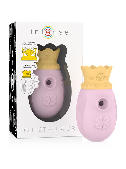 Intense Queen - Clitoral Sucker with Vibrating Tongue in Pink Silicone