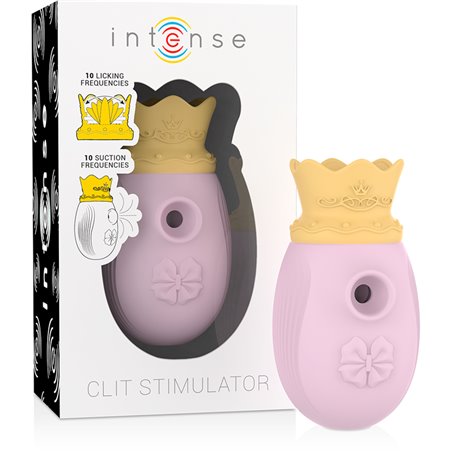 Intense Queen - Clitoral Sucker with Vibrating Tongue in Pink Silicone