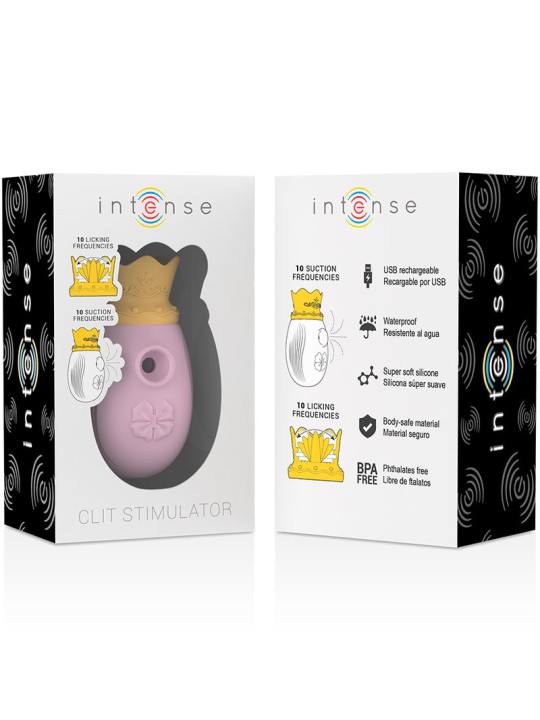 Intense Queen - Succhia Clitoride con Lingua Vibrante in Silicone Rosa