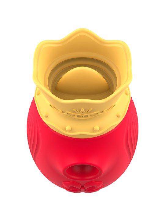 Intense Queen - Clitoral Sucker with Vibrating Tongue in Red Silicone