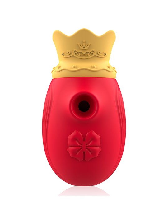 Intense Queen - Clitoral Sucker with Vibrating Tongue in Red Silicone