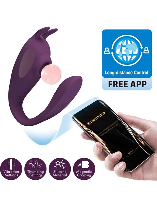 Pretty Love Shey - Ovetto Vibrante Succhia Clitoride in Silicone Viola
