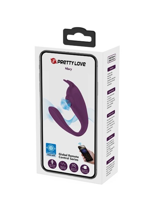 Pretty Love Shey - Ovetto Vibrante Succhia Clitoride in Silicone Viola
