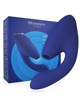 Womanizer Duo 2 - Blue Silicone Rabbit Clitoral Sucker Vibrator