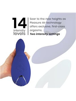 Womanizer Duo 2 - Blue Silicone Rabbit Clitoral Sucker Vibrator