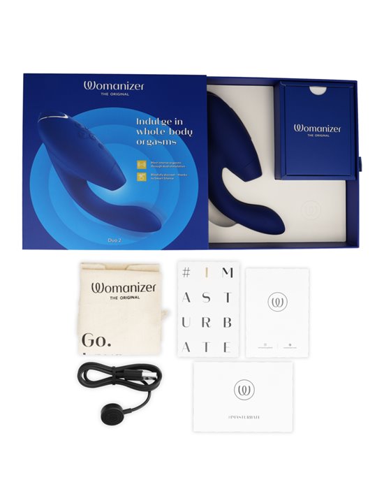 Womanizer Duo 2 - Vibratore Rabbit Succhia Clitoride in Silicone Blu