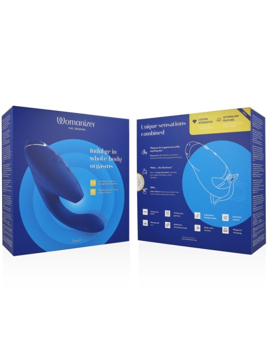 Womanizer Duo 2 - Vibratore Rabbit Succhia Clitoride in Silicone Blu