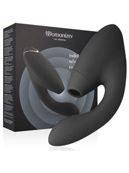 Womanizer Duo 2 - Black Silicone Rabbit Clitoral Sucker Vibrator