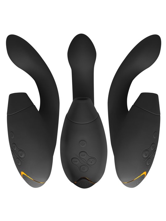 Womanizer Duo 2 - Vibratore Rabbit Succhia Clitoride in Silicone Nero