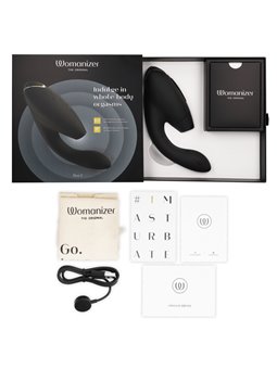 Womanizer Duo 2 - Vibratore Rabbit Succhia Clitoride in Silicone Nero