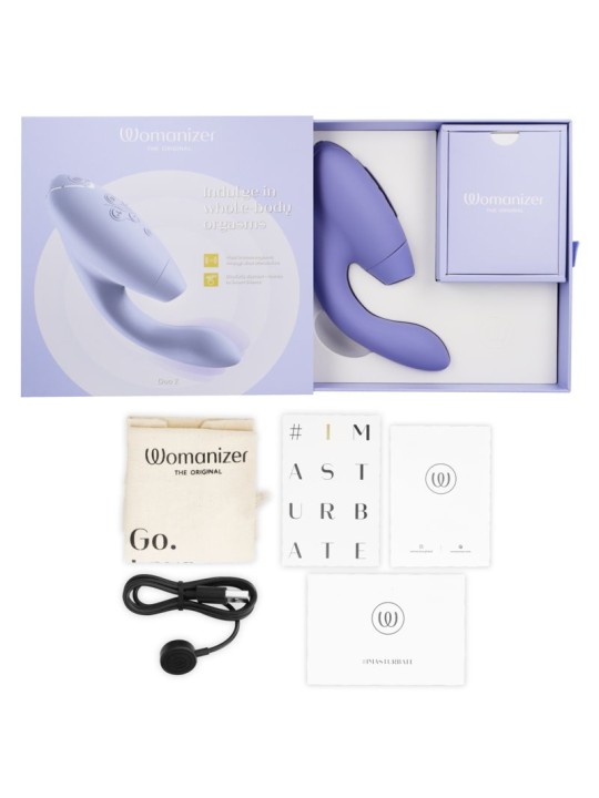 Womanizer Duo 2 - Purple Silicone Rabbit Clitoral Sucker Vibrator