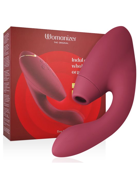Womanizer Duo 2 - Vibratore Rabbit Succhia Clitoride in Silicone Bordeaux