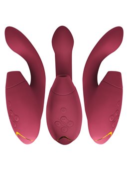 Womanizer Duo 2 - Burgundy Silicone Rabbit Clitoral Sucker Vibrator