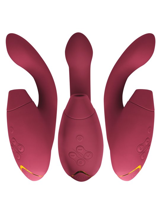 Womanizer Duo 2 - Vibratore Rabbit Succhia Clitoride in Silicone Bordeaux