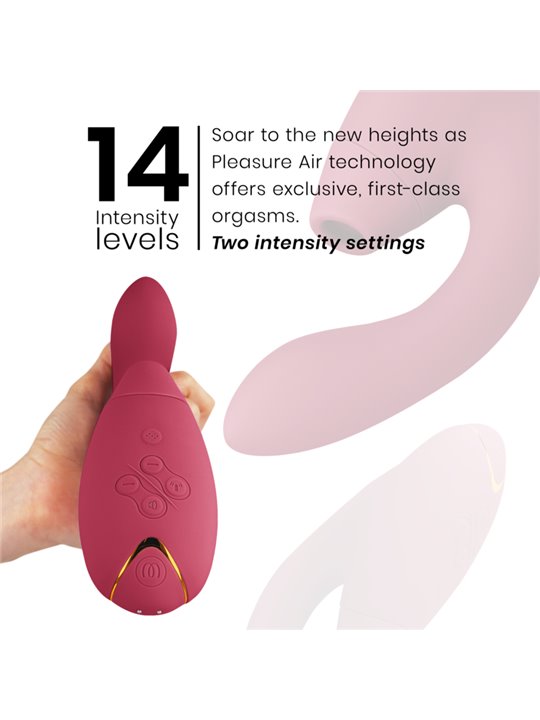 Womanizer Duo 2 - Vibratore Rabbit Succhia Clitoride in Silicone Bordeaux