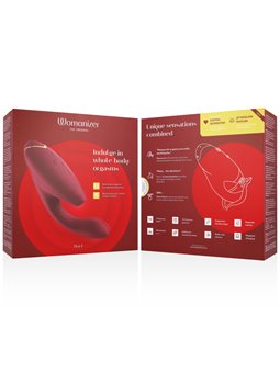 Womanizer Duo 2 - Vibratore Rabbit Succhia Clitoride in Silicone Bordeaux