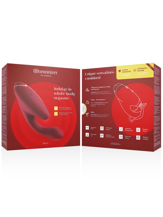 Womanizer Duo 2 - Vibratore Rabbit Succhia Clitoride in Silicone Bordeaux