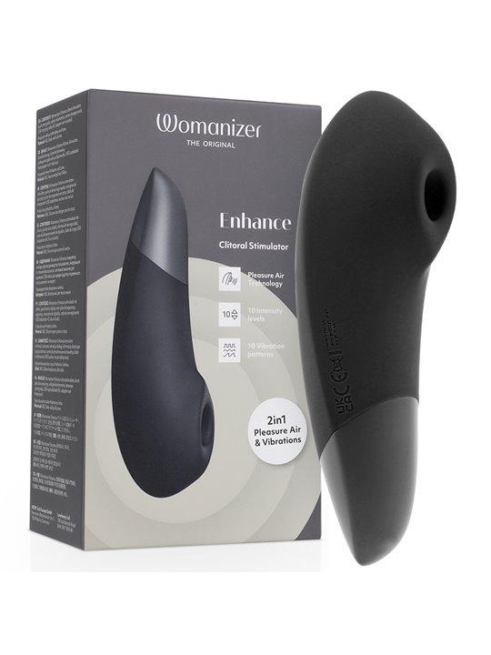 Womanizer Enhance - Vibratore Clitorideo Nero 2 in 1 Pleasure Air