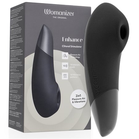 Womanizer Enhance - Vibratore Clitorideo Nero 2 in 1 Pleasure Air