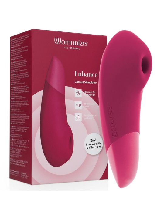 Womanizer Enhance - Vibratore Clitorideo Rosa Scuro 2 in 1 Pleasure Air