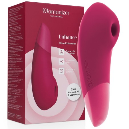 Womanizer Enhance - Dark Pink 2-in-1 Pleasure Air Clitoral Vibrator