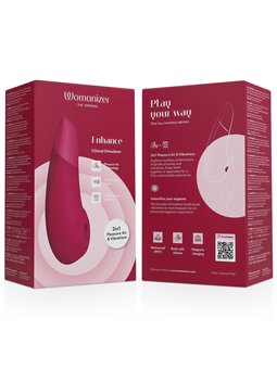 Womanizer Enhance - Vibratore Clitorideo Rosa Scuro 2 in 1 Pleasure Air