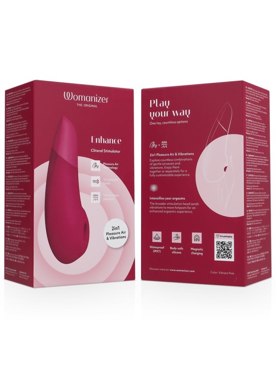 Womanizer Enhance - Dark Pink 2-in-1 Pleasure Air Clitoral Vibrator