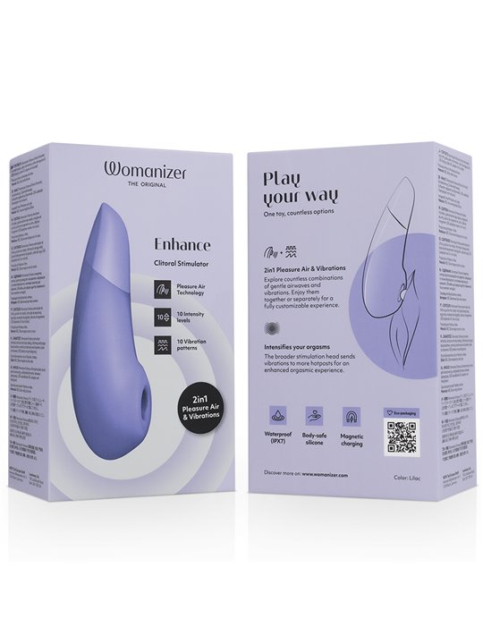 Womanizer Enhance - Vibratore Clitorideo Viola 2 in 1 Pleasure Air
