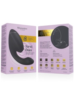 Womanizer Next Duo - Vibratore Rabbit Succhia Clitoride Nero