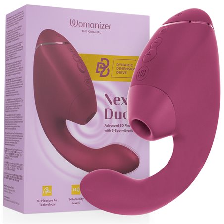 Womanizer Next Duo - Vibratore Rabbit Succhia Clitoride Rosa Scuro