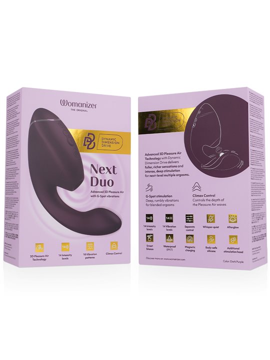 Womanizer Next Duo - Purple Rabbit Clitoral Sucking Vibrator