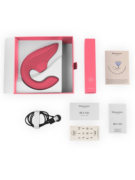 Womanizer Blend - 2-in-1 Rabbit Clitoral Sucking Vibrator Pink