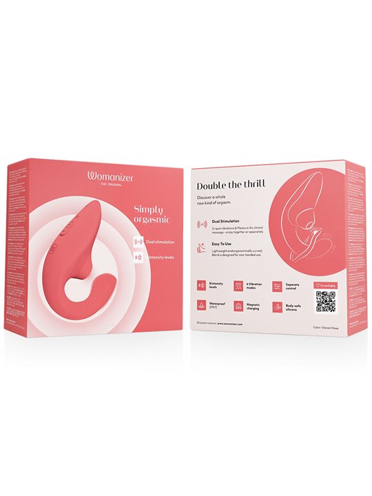 Womanizer Blend - 2-in-1 Rabbit Clitoral Sucking Vibrator Pink