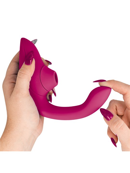 Womanizer Blend - 2-in-1 Rabbit Clitoral Sucking Vibrator Dark Pink
