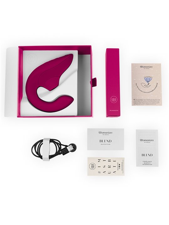 Womanizer Blend - Vibratore Rabbit 2 in 1 Succhia Clitoride Rosa Scuro