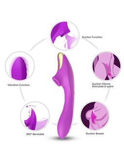 Armony Dudu - Vibratore Punto G e Succhia Clitoride in Silicone Viola