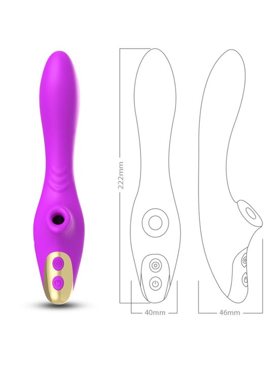 Armony Dudu - Vibratore Punto G e Succhia Clitoride in Silicone Viola