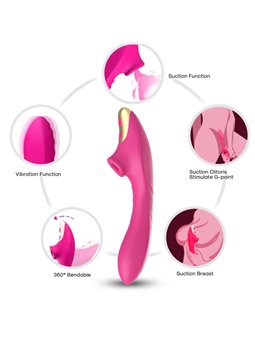 Armony Dudu - Vibratore Punto G e Succhia Clitoride in Silicone Fucsia
