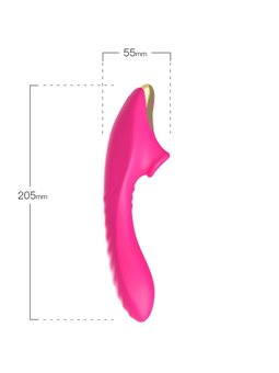 Armony Dudu - Vibratore Punto G e Succhia Clitoride in Silicone Fucsia