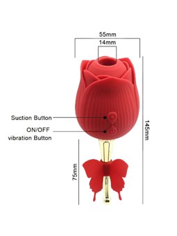 Armony Butterfly Flower - Red Pink Silicone Clitoral Sucker
