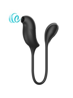 Ibiza - Double Stimulator Clitoral Sucking Vibrator in Black Silicone