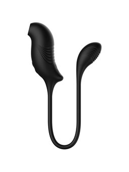 Ibiza - Double Stimulator Clitoral Sucking Vibrator in Black Silicone