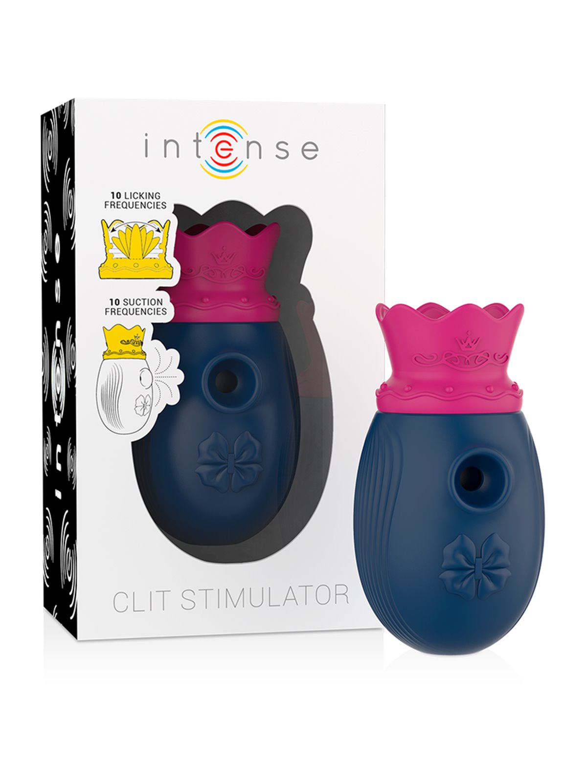 Intense Queen - Clitoral Sucker with Vibrating Tongue in Blue Silicone