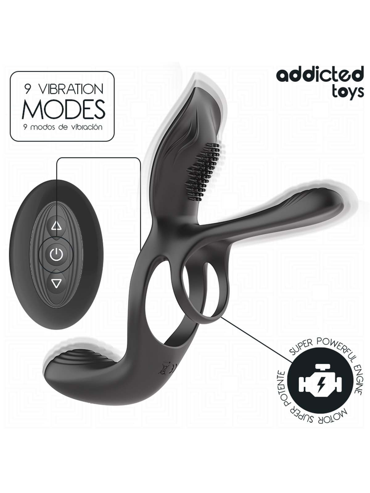Addicted Toys - Doppio Anello Fallico con Stimolatore Clitorideo