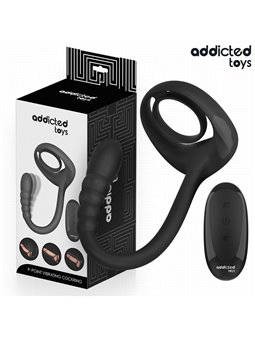 Addicted Toys - Vibrating Cock Ring with Anal Plug and Remote Control